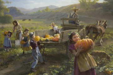 Pets and Children Painting - end of harvest MW pet kids
